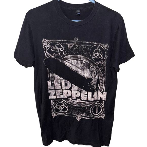 Led Zeppelin Tultex black t-shirt 100% ringspun cotton (size medium) - Picture 1 of 5